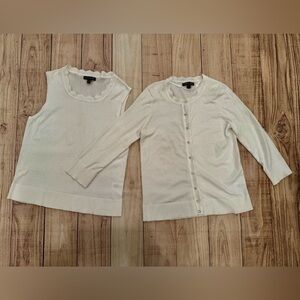 Cable & Gauge women white  Knit Top with cardigan/size M
